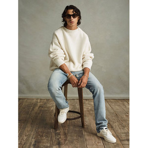 高街 fear of god fog overlapped 男女情侣纯色鱼嘴领圆领毛衣