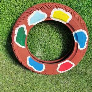 幼儿园轮胎彩色工艺品各式涂鸦彩绘创意装饰室内挂件摆件景观艺术