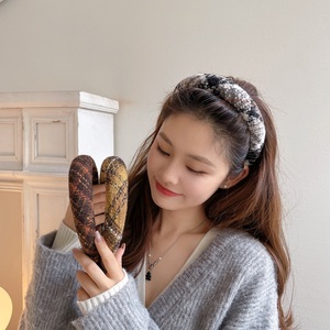 发箍夏天复古法式头箍宽边高颅顶显脸小发带毛线撞色头饰气质发卡