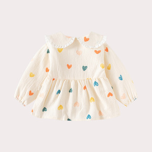 女MOB童春外套长装袖开衫甜美2款024新儿婴衣服洋气时髦宝宝百搭