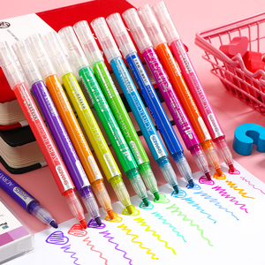 不掉色涂鸦涂色动漫pop笔学生美术水性彩笔细头肤色画笔套装网红12色