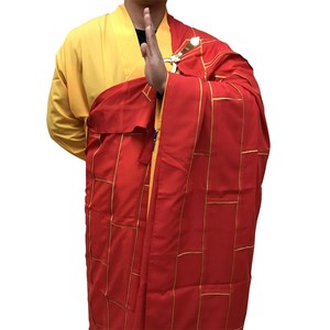 佛教用品法器佛具了尘牌海清日本纱柔软透气悬垂红色金边祖衣袈裟