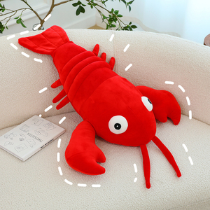 红色小龙虾玩偶睡觉抱公仔仿真食物创意毛绒玩具布娃娃抱枕礼物女