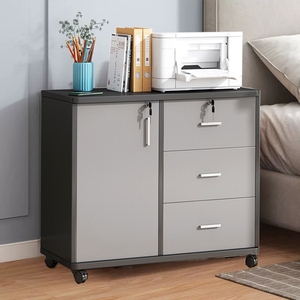 床头带锁约简现代卧柜室可移动小型床边柜抽屉收纳柜储物柜子带轮