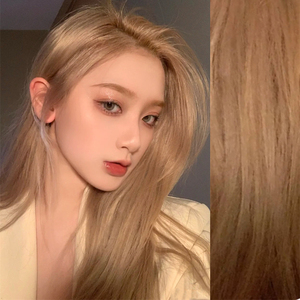 亚麻砂金色染发剂纯植物天然无刺激奶茶栗棕色染头发膏女正品品牌