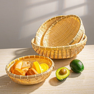 新货馍筐商用小筐装食物工艺品篓子编织编织筐厨房竹子竹篮筐竹换