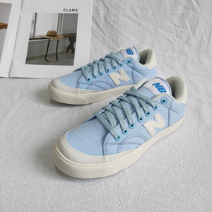 韩国ins清新蓝百搭帆布女鞋正品新百伦nb开口笑学生校园板鞋