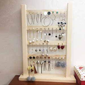 简约实木家用耳环架收纳女挂耳夹耳钉架子首饰架摆耳坠饰品展示架