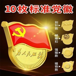 四川成都2020新款标准党徽磁铁别针强力大磁性扣加厚型为人民服务