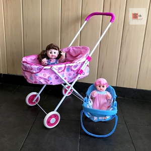 加大号儿童舞蹈道具女孩手推车玩具带洋娃娃宝宝小推车玩具摇篮床