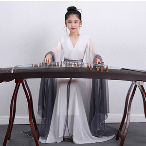 儿童演出服合唱服中大童成人水袖舞蹈超仙淡雅钢琴二胡古筝表演服