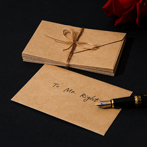 10个装简约信封小号黑色白色牛皮色复古风告白信笺学生ins风日系情侣