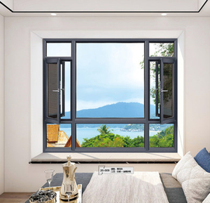 悦驰108系列 家用铝合金钢化玻璃内外平框隐形排水隔音平开门窗