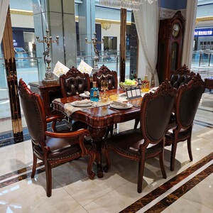 路易公馆 餐厅长餐桌欧式实木餐桌线下线上店面同款咨询享优惠