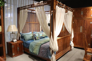 荣麟京瓷新中式实木刺猬紫檀(pterocarpus erinaceus)架子床