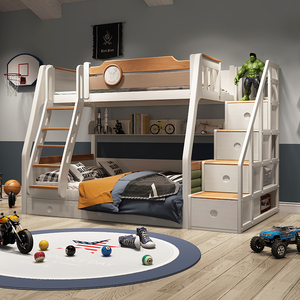 菲玛仕儿童床公主床上下床子母床高低实木床1.5米经济型双层木床