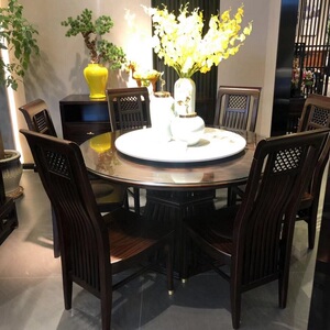 大当家住宅家具新中式风格实木家具圆餐桌hk2058