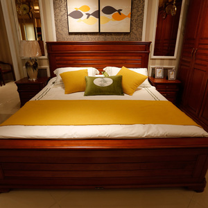 大连华丰卧室实木双人床b1807d现代中式卧室双人床简约实木