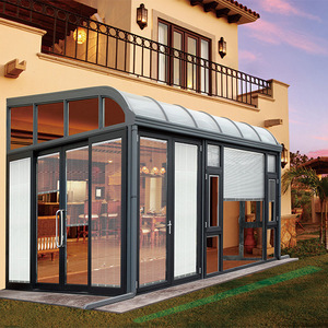 新帝豪弧形顶铝合金阳光房遮阳棚隔音隔热抗风压豪华别墅现代北欧