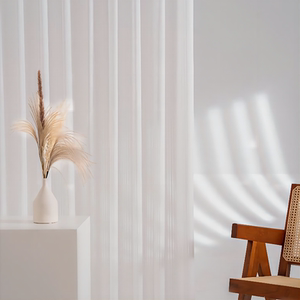 摩力克百叶纱透光飘窗白纱阳台纱客厅卧室半遮光窗纱白色纱幔