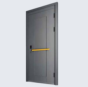 中德可信德式安全门精品甲级防盗门铝蜂窝填充内嵌式指纹锁金粉灰