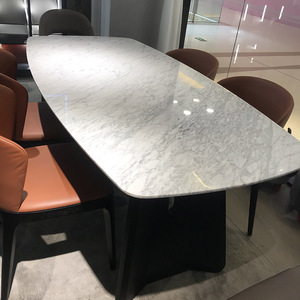 左右维特利高端系列配套餐桌家用客厅用时尚大气大理石台面长方形