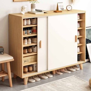 伊琦美北欧推拉门鞋柜家用门口楼道大容量简约现代玄关柜收纳鞋架