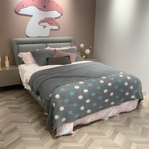 欧派多纳系列牛皮木床1.8米双人床简约现代轻奢真皮主卧软床