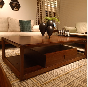 hoos/南洋胡氏 新维蓝 现代简约 黑核桃木 长茶几