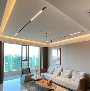 新特丽磁吸轨道灯客厅天花吊顶石膏板线条灯铝槽灯