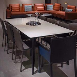 非同现代风格实木框架烟熏色配天然爵士白大理石台面1703餐桌订金