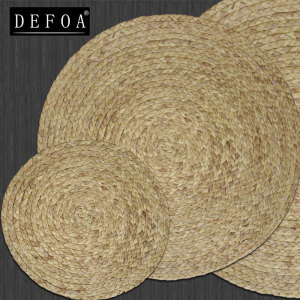 水芦苇手工织杯垫餐垫客厅卧室书房田园藤编亚剑黄麻水草编圆地毯