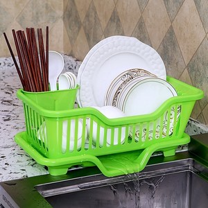 厨房用品沥水碗架放碗筷收纳盒带盖虑水槽置物架大号塑料篮晾碗|