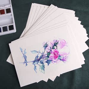 获多福细纹水彩纸300g全棉浆手工纸粗纹中粗获得福190g霍多福32k