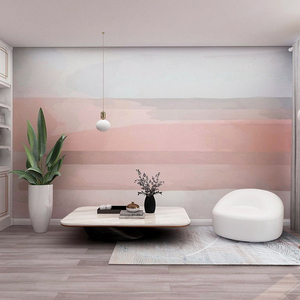 北欧ins风渐变色壁纸电视沙发卧室背景墙布美式轻奢抽象艺术墙纸