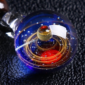 宇宙星空吊坠手链男女情侣琉璃项链单坠水晶玻璃星球手链吊坠礼物