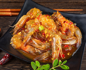 4盒网红泰式无皮虾泰式虾泰式甜辣虾开背去皮即食海鲜冷冻罐装虾