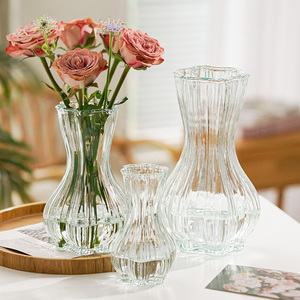 创意简约玻璃花瓶网红高级感水养鲜花玫瑰植物插花瓶餐桌客厅摆件