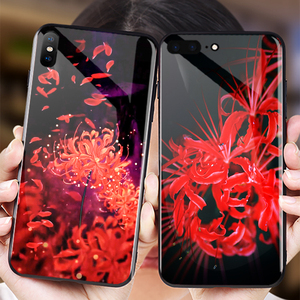 彼岸花适用于苹果x手机壳iphonexr/xsmax玻璃壳11国风7/8曼珠沙华
