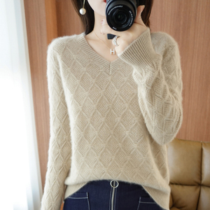 毛衣女菱形