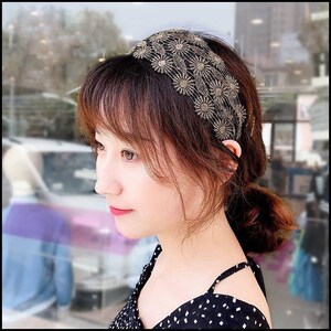 超宽发箍遮白发宽边头箍成人蕾丝简约百搭淑女式韩国气质发卡压