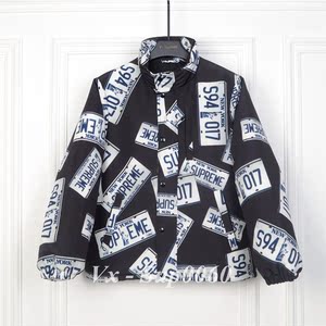supreme 17fw license puffyplate jacket 车牌羽绒服 车牌号棉服