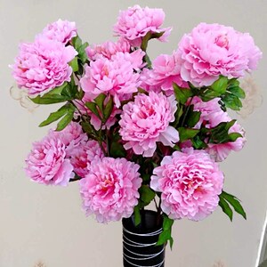 仿真牡丹花大朵假花 大号绢花塑料长枝高枝客厅桌面落地摆放花卉