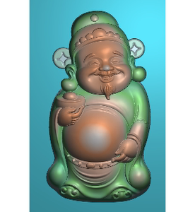 财神爷精雕图jdp浮雕图玉雕财神 如意元宝 站财神