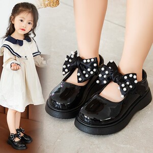 穿裙子搭配的鞋女童皮鞋2022春秋新款小童春夏天百搭儿童公主鞋