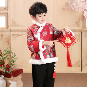 拜年服男宝宝儿童新年装喜庆过年衣服唐装中国风冬季加厚汉服棉袄
