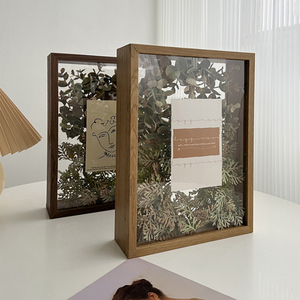 LIVETAI 北欧成品植物立体相框创意摆台客厅花草装裱木质画框摆件