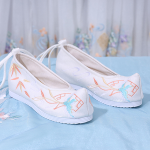 必川宋制汉服鞋子女古风内增高翘头平底大码夏季明制古装鞋绣花鞋