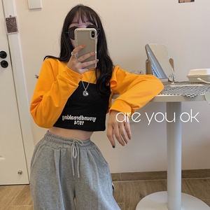 超短卫衣女短款圆领