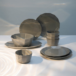 staub珐宝新品钻石系列陶瓷碗盘子家用圆盘鱼盘多功能餐具10件套